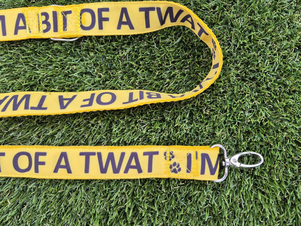 "I'm a Bit of a Twat" Joke Dog Lead (Optional Carabiner Attachment)