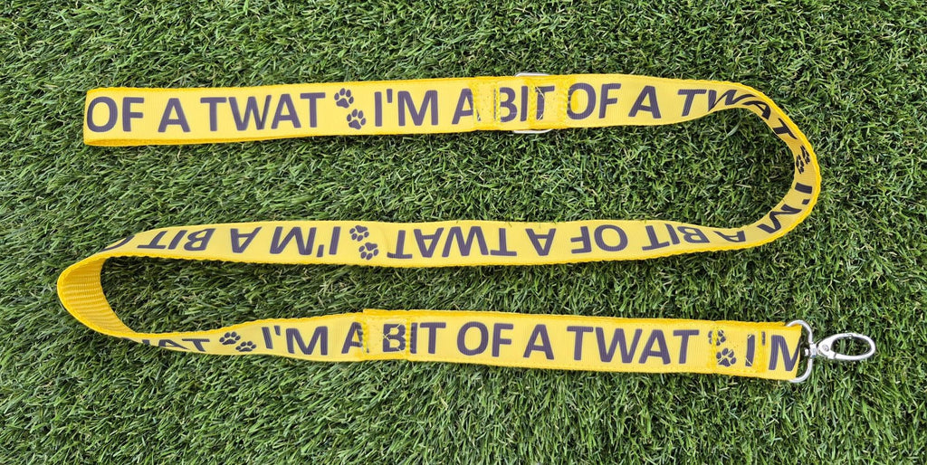 "I'm a Bit of a Twat" Joke Dog Lead (Optional Carabiner Attachment)