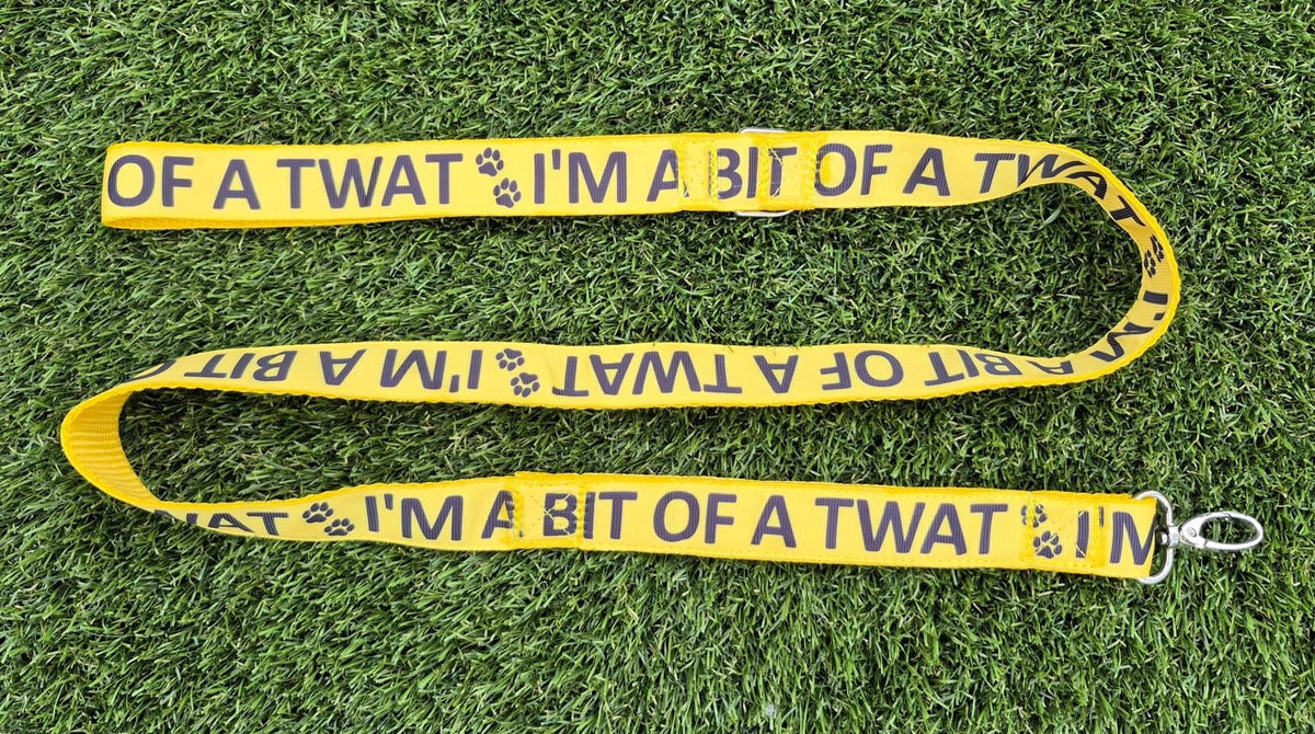 "I'm a Bit of a Twat" Joke Dog Lead (Optional Carabiner Attachment)